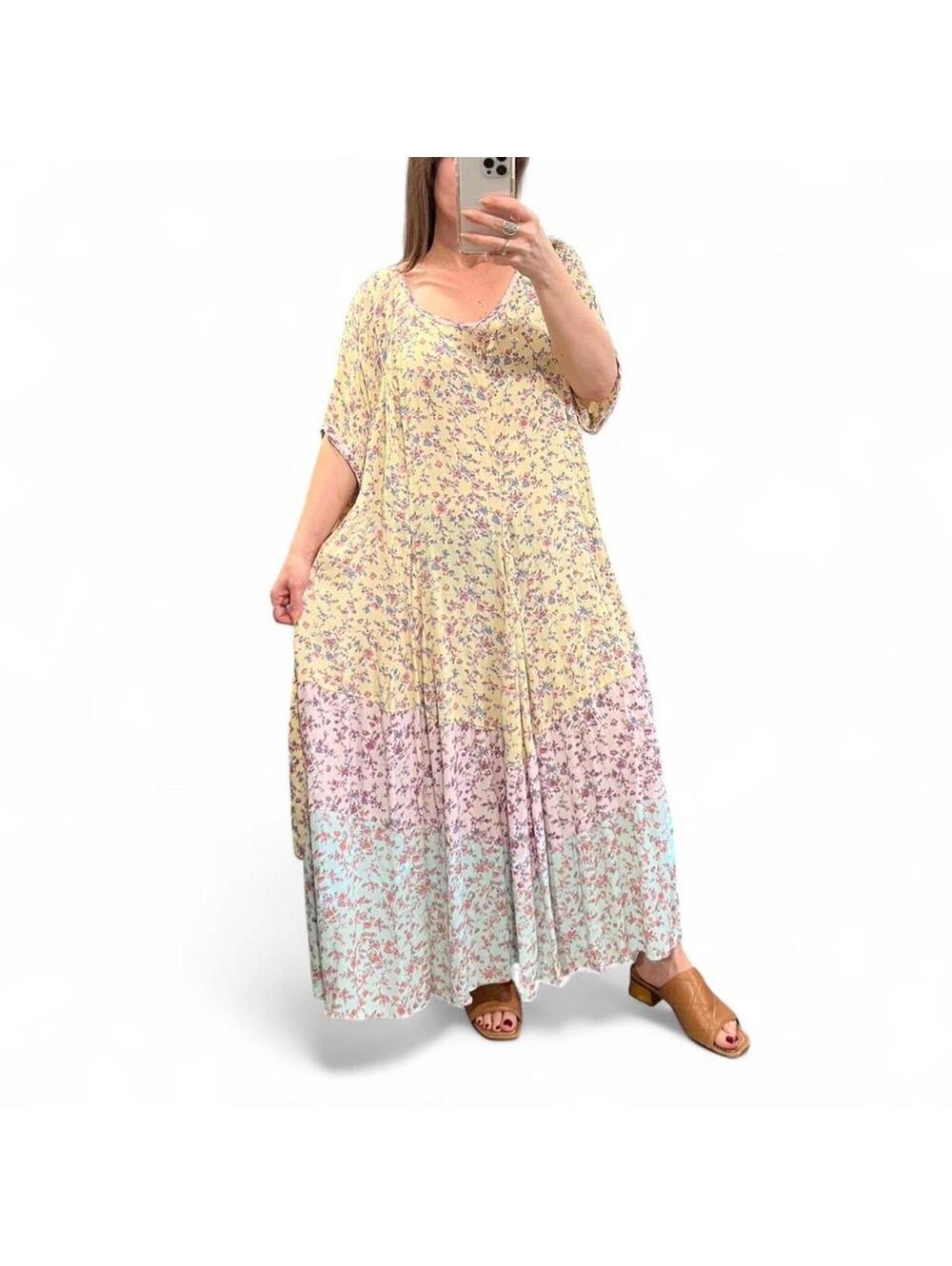 Vintage Cottagecore Floral Maxi Dress